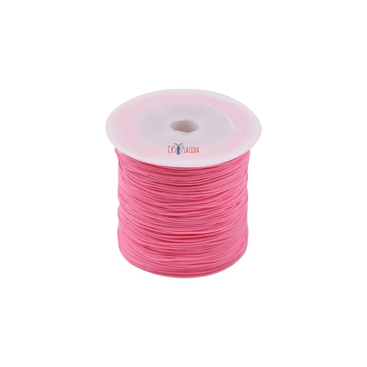 Snur rotund din poliester Crisalida, diametru 0,8 mm, lungime 90 m, Roz deschis