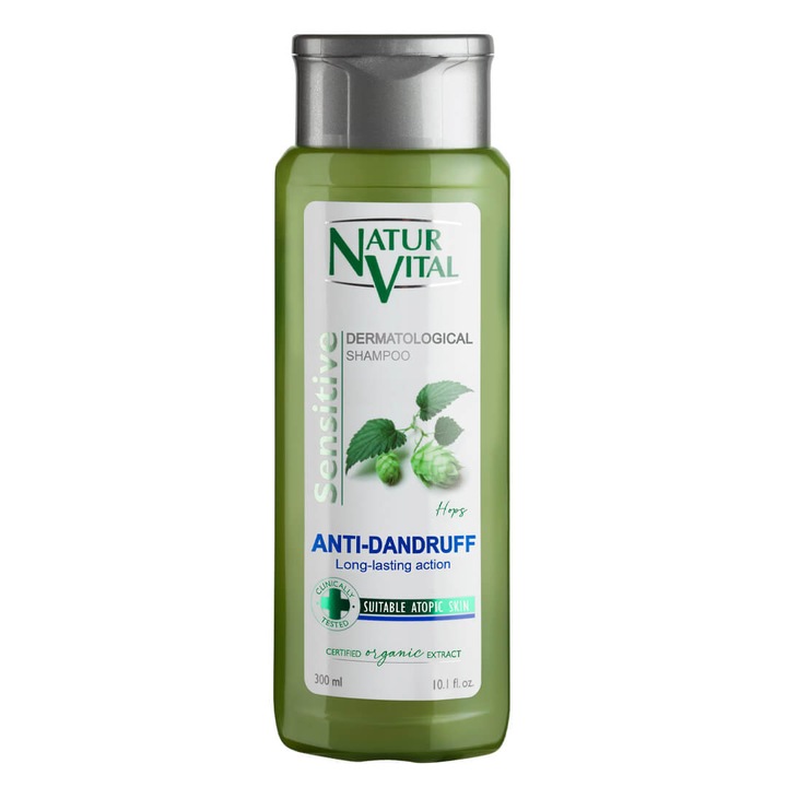 BIO korpásodás elleni sampon érzékeny fejbőrre NaturVital, 300 ml