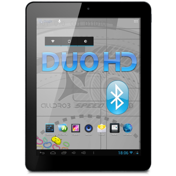 Таблет Allview Alldro 3 Speed DUO HD с процесор Cortex A9 Dual-Core 1.50GHz, 9.7", 1GB DDR3, 16GB, Wi-Fi, Android 4.1 Jelly Bean, Черен/Сив
