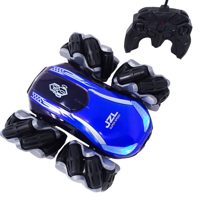 Masina Albastra cu Telecomanda, Acumulator, Viraj special si Lumini