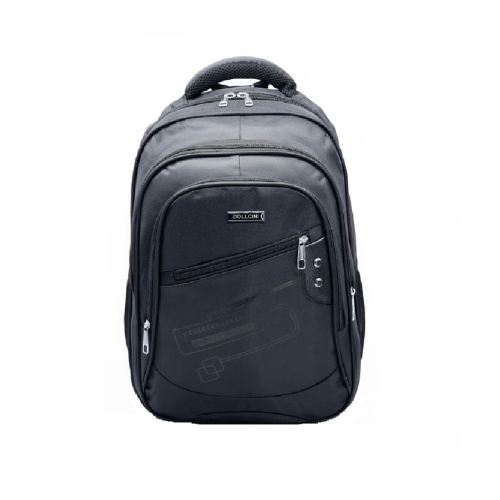 Rucsac pentru laptop, Dollcini, Nylon, laptop de 17", 27L, Negru