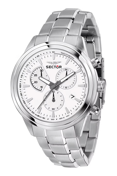 Sector, Часовник от неръждаема стомана с хронограф, Сребрист