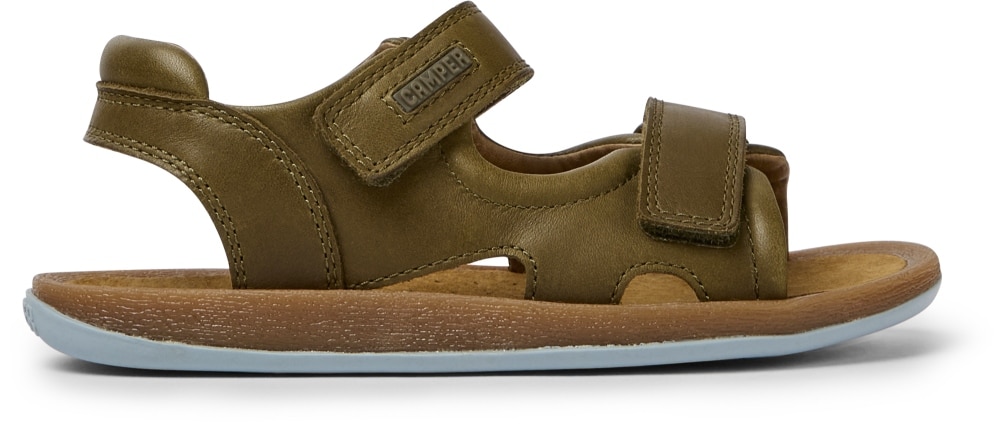 Camper, Sandale din piele cu inchidere velcro Bicho 683, Verde masliniu inchis, 37 EU
