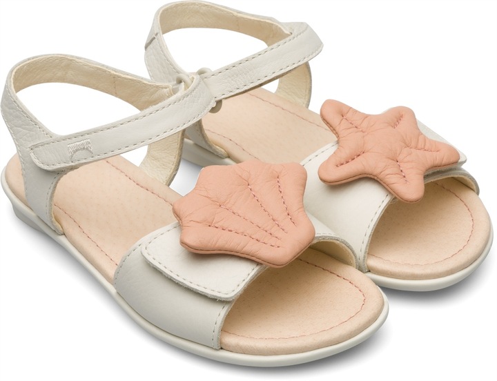 Camper, Sandale din piele Twins 685, Alb, 28 EU