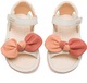 Camper, Sandale din piele cu aplicatii cu funde Twins 689, Alb, 20 EU