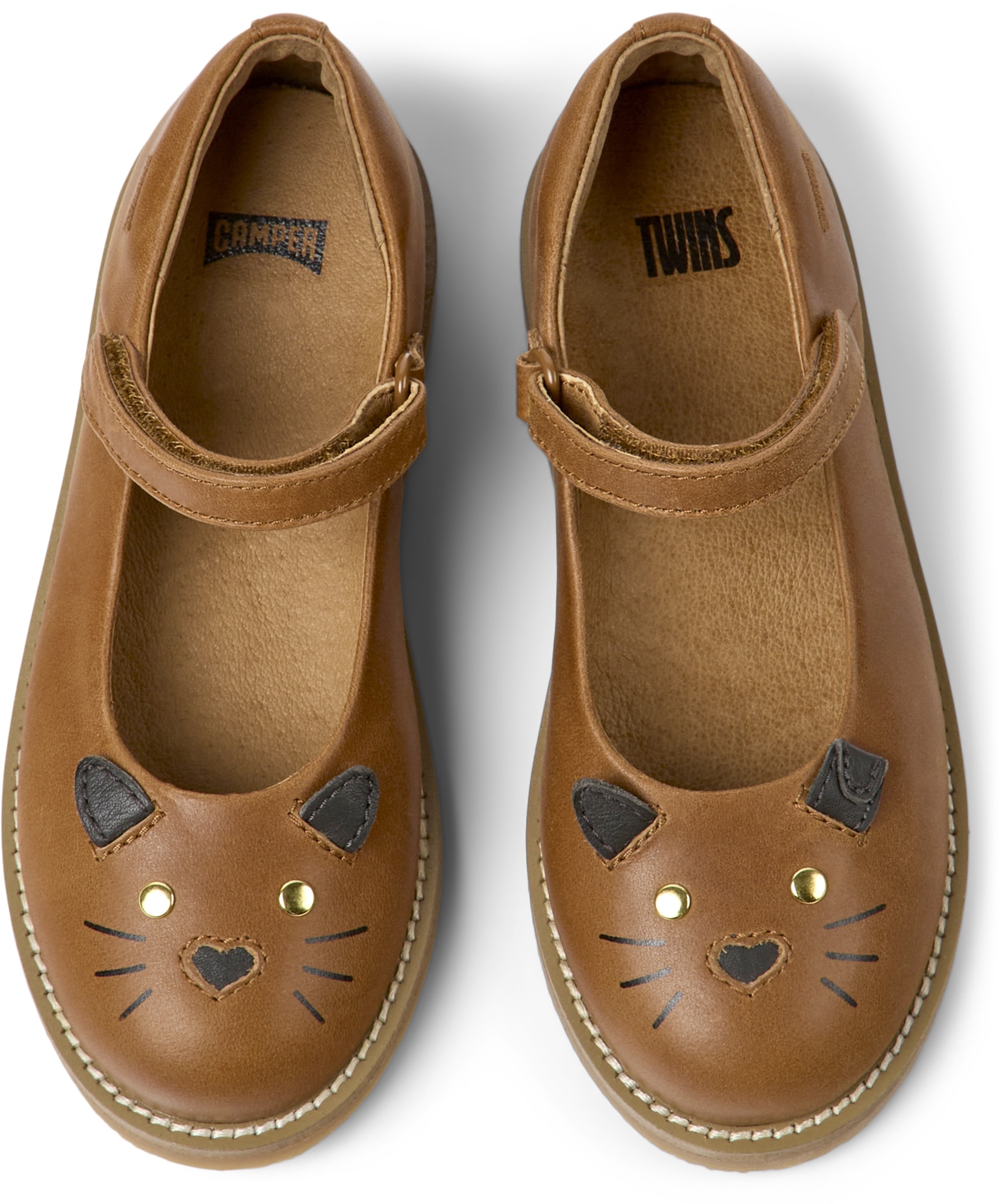 Camper, Pantofi din piele cu model pisica Savina Twins 701