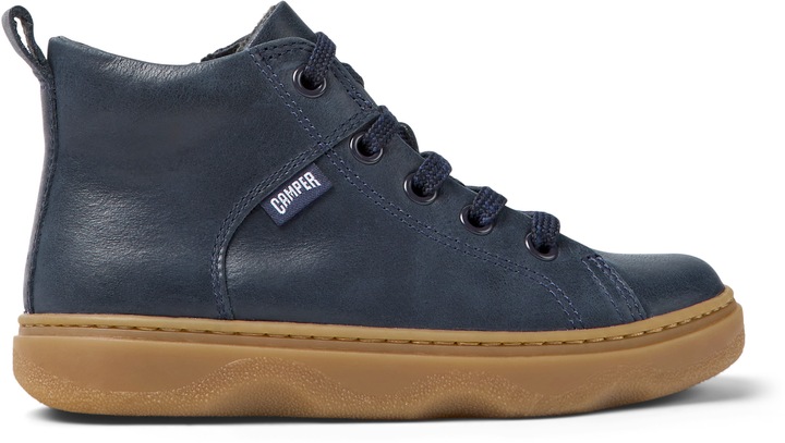 Camper, Pantofi sport inalti din piele Kiddo 8519, Albastru marin
