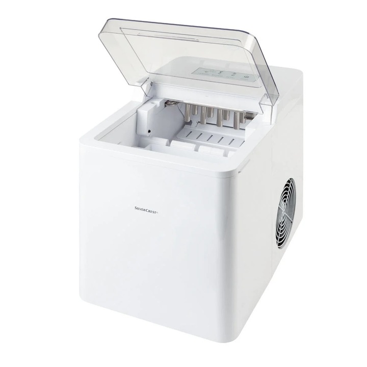 SilverCrest SEMK 105 B2 Háztartási jégkocka készítő gép (jégkockagép), fehér, 105 W, 12 kg/ 24 óra