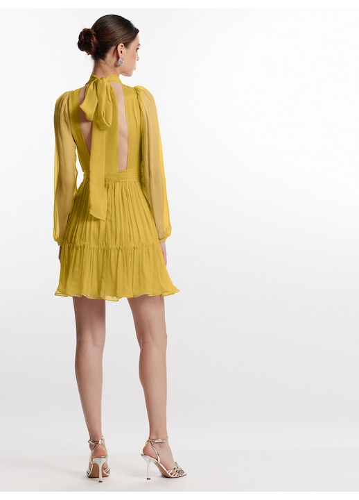 Rochie Framboise Iliada din matase galbena XS