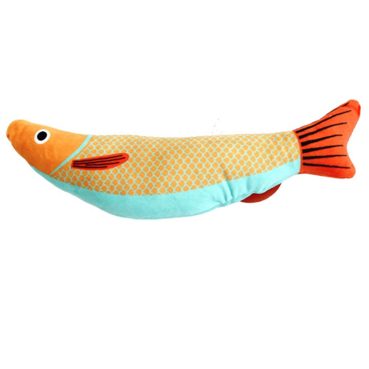 Jucarie pentru pisici cu catnip Peste galben 24cm