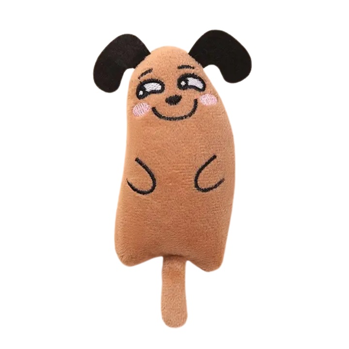 Jucarie pentru pisici cu catnip Soricel maro 16cm