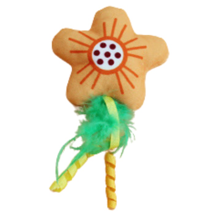 Jucarie pentru pisici cu catnip Flore portocalie 18cm