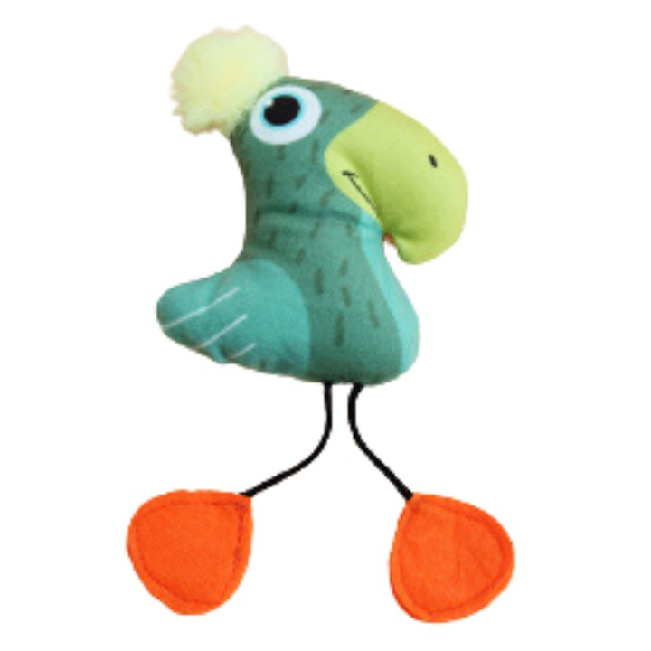 Jucarie pentru pisici cu catnip Papagal verde 19cm
