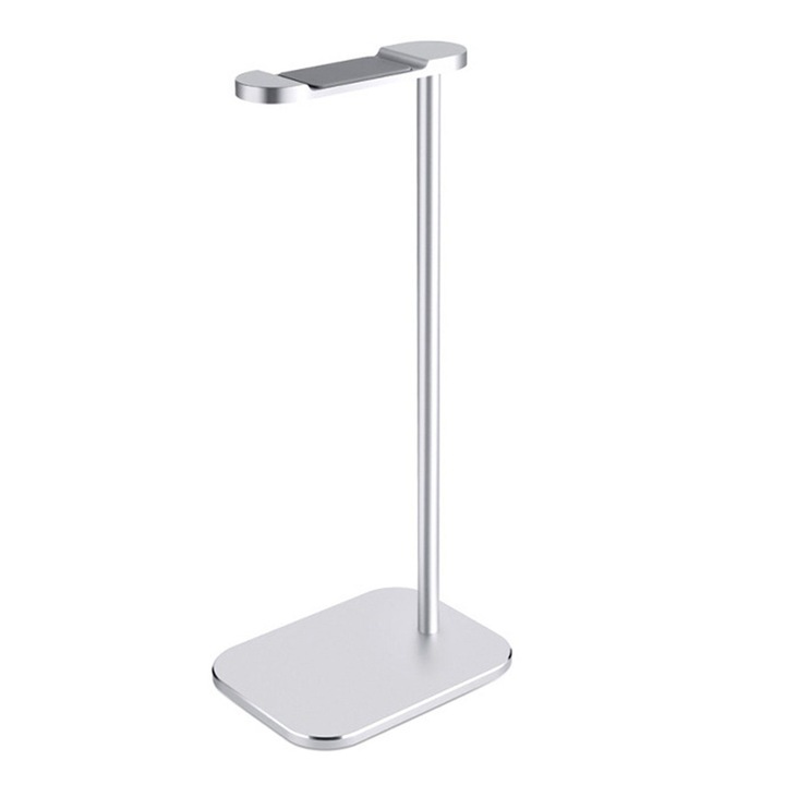 PadForce Metallo Premium alumínium fejhallgató-tartó, Modern és minimalista stílus, csúszásmentes talp - ezüst