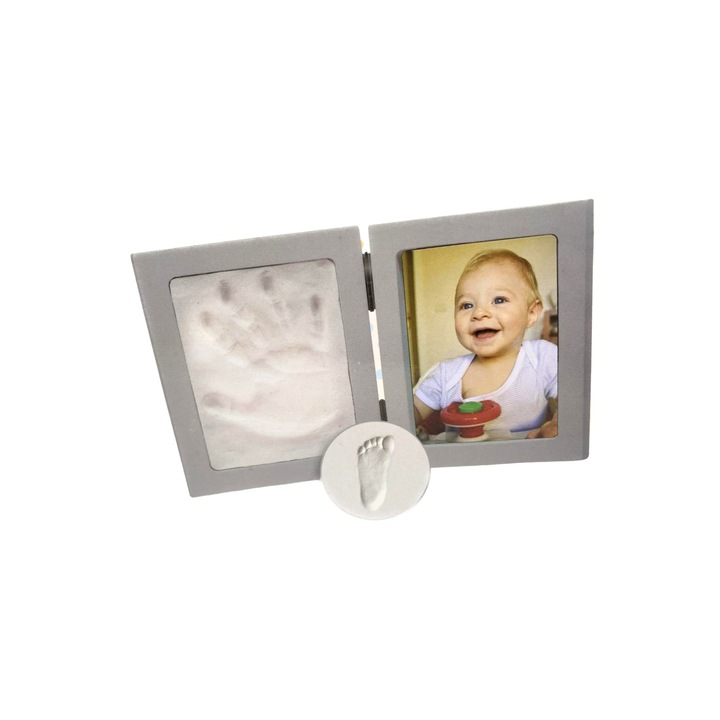 Комплект за отпечатване. Бебешка форма за ръце или крака и рамка за снимки, 9,2 x 9,2 см