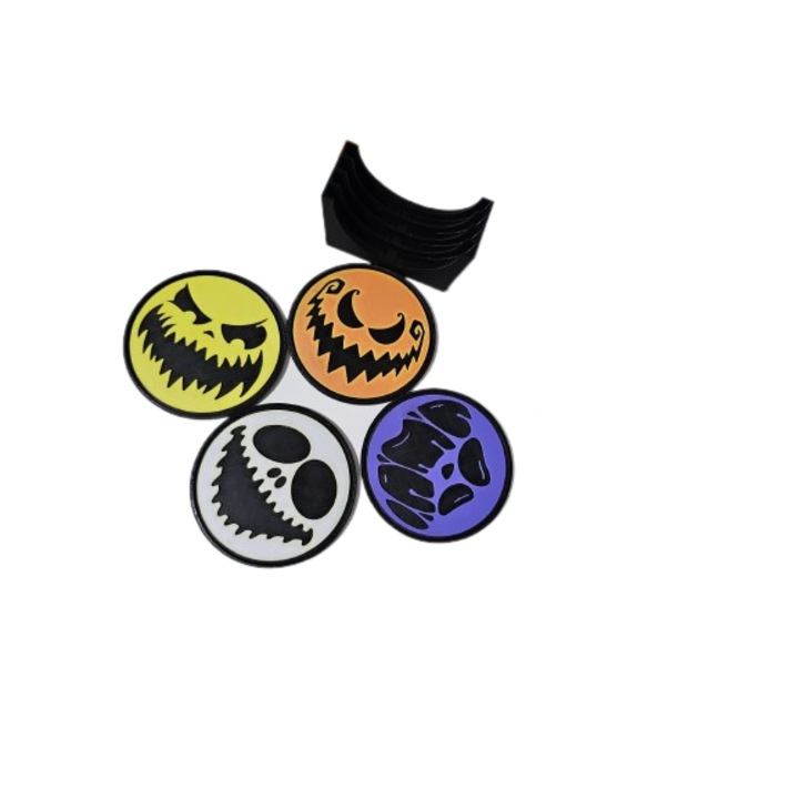 4 db Halloween pohártartó készlet, többszínű