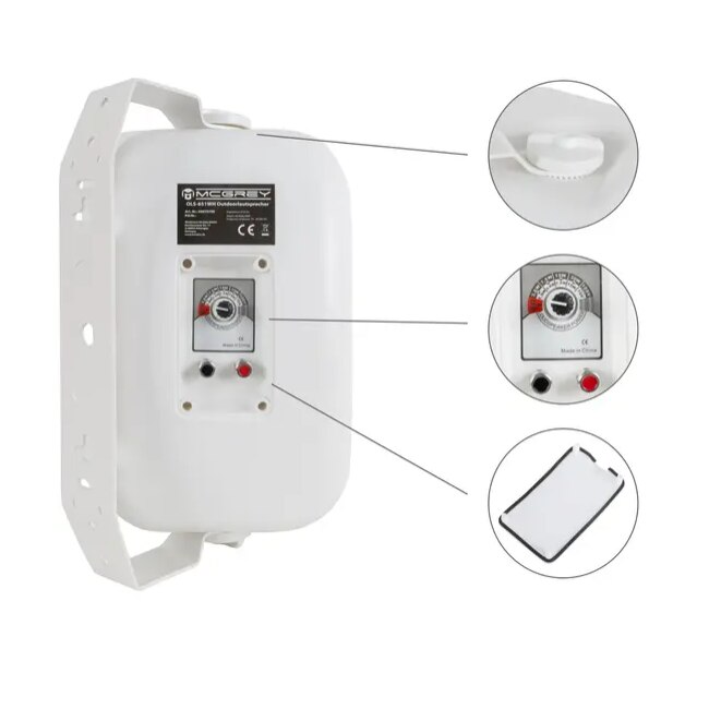 Boxa exterior McGrey OLS-651WH 60 W alb. 100V 3.8W-30W, 70V 1.9W-15W, 8 ohmi 75 Hz - 20 kHz 60 wati RMS