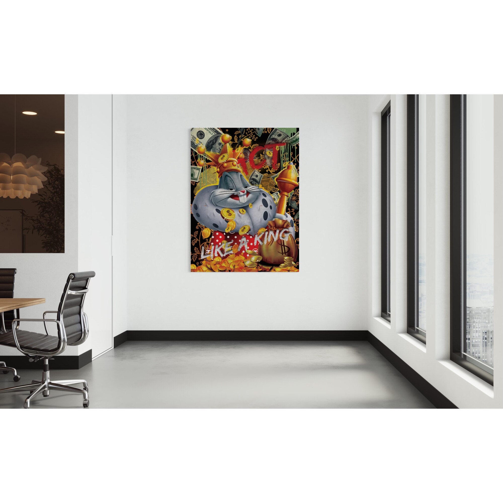 Първокласна картина на платно, LuxCanva® B1023 King Bugs Bunny, 60 X 80 ...