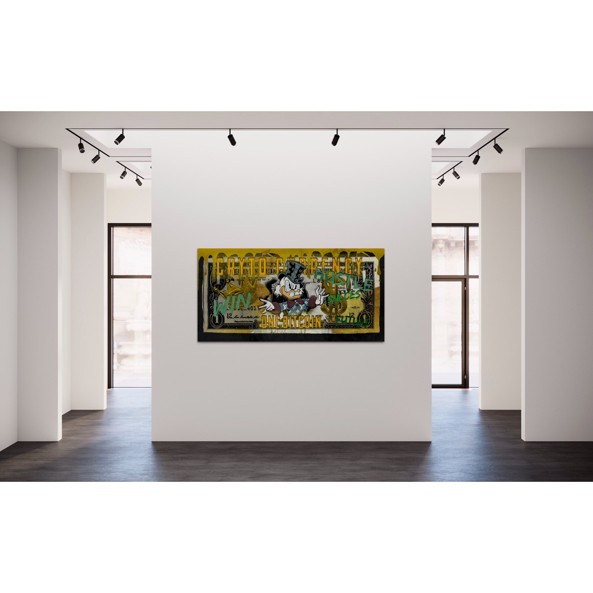 Tablou Canvas Premium, LuxCanva® B1025 Donald Duck Bitcoin, 50 X 70 CM,  Panza Bumbac 100% 400g/m2, Sasiu Lemn, Donald Duck, Bani, Bitcoin, Crypto,  Culori Vibrante - eMAG.ro