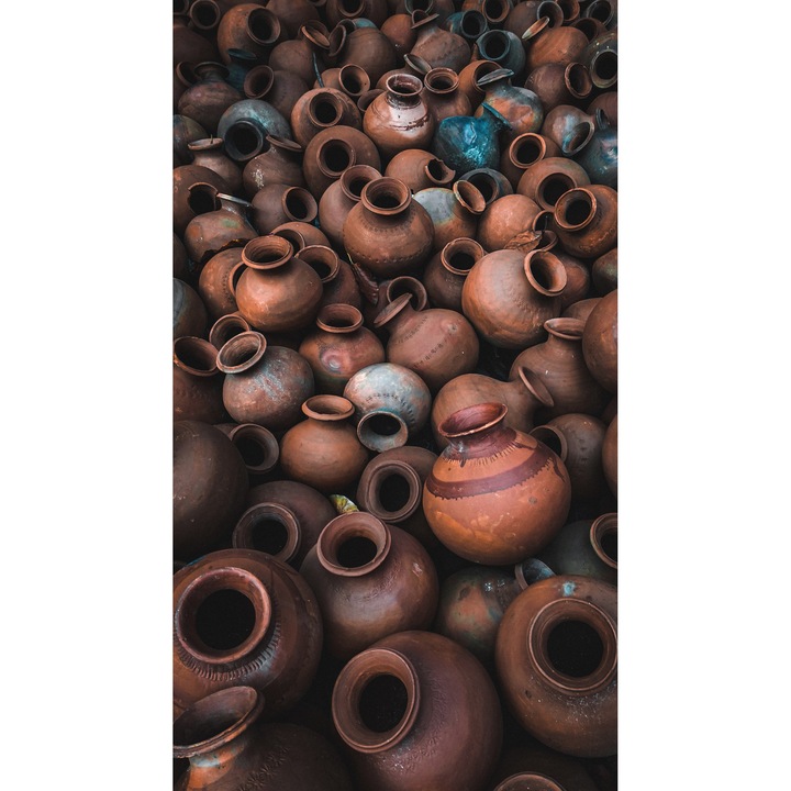 Хартиен тапет Whiteback Абстрактни глинени кани 250x400 см