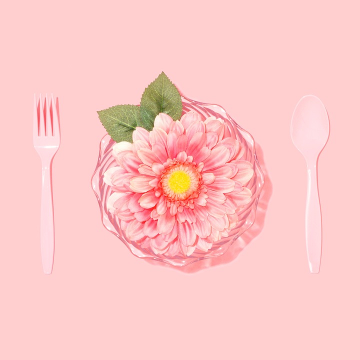 Тапет Whiteback Abstract pink flower dinner, Хартия, 250x400 см