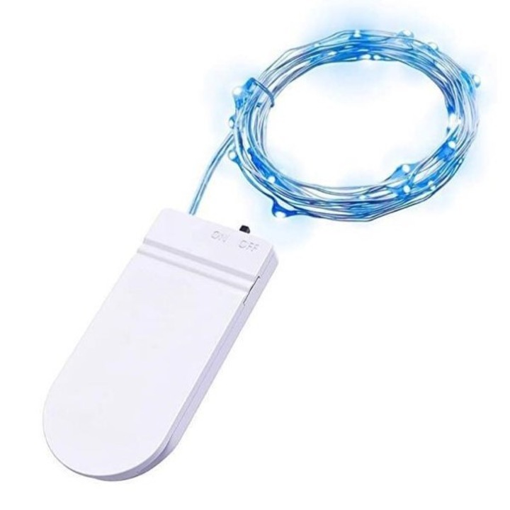 Flippy Karácsonyi installáció, 1 méter, 10 LED, kék, elemekkel, rézhuzal, lineáris, beltéri/kültéri