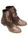 Botine de dama, Maciejka, Piele naturala, Maro/Auriu, 40