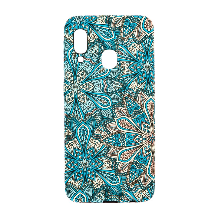 Husa de telefon, LUXO, compatibil cu Samsung Galaxy A20e, model Mandala Flowers cu efect fosforescent, TPU, multicolor