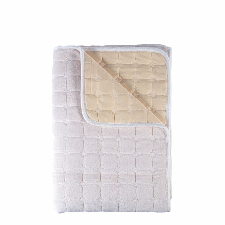 Cuvertura Canapea, Naimeed D4884S, 70x150cm, poliester, pufoasa, matlasata, Alb