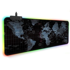 Mousepad harta lumii CLASStitude, iluminare RGB, 7 moduri de iluminare, cablu USB inclus, suprafata anti alunecare, 900x400x3mm, Multicolor