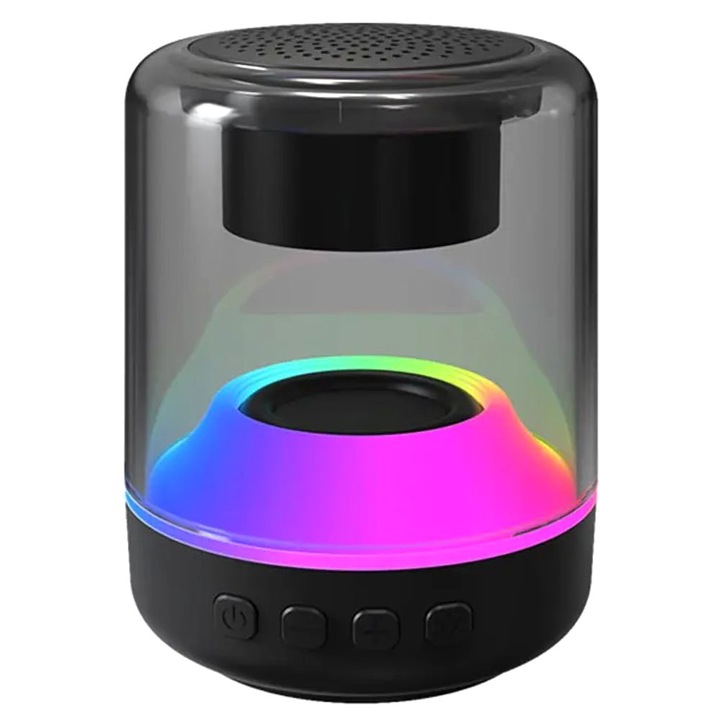 Boxa Portabila Bluetooth 5.0, Sunet HD, Lampa cu Lumina Ambientala Colorata, Hi-Fi, Bass Puternic, SONORH®