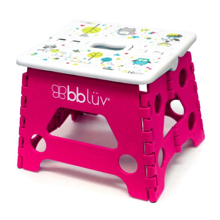 Inaltator de baie pliabil, Bbluv, Step, Practic si usor de transportat, Rezistent pana la 113 Kg, Pink