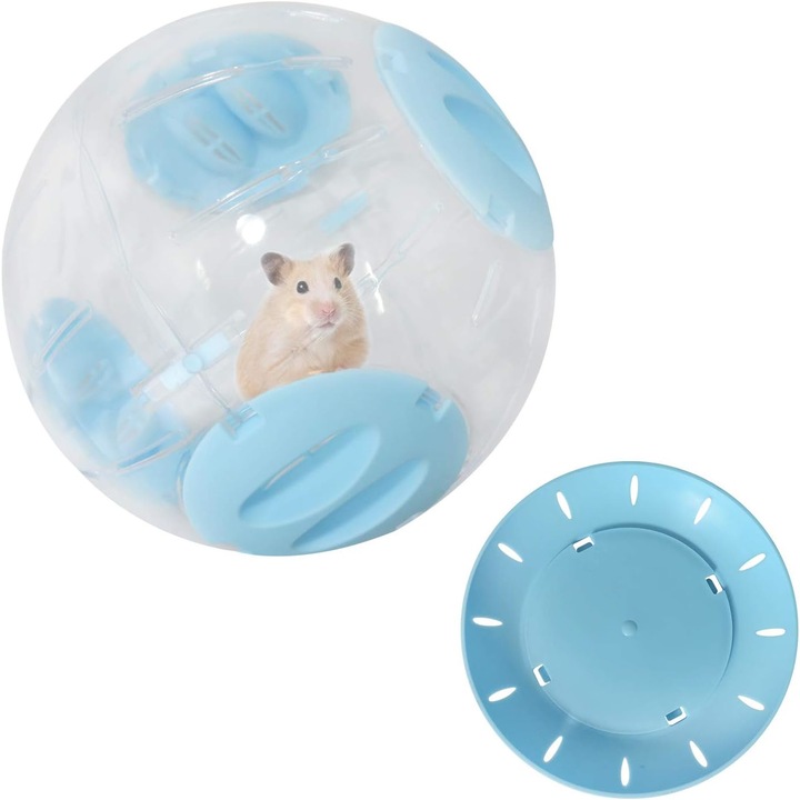 Roata de exercitii pentru hamsteri, Jormftte, 14cm, design respirabil, albastru