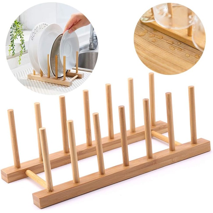 Jormftte bambusz edénytartó, 6 rekeszes, natúr, 30x12x10.5cm