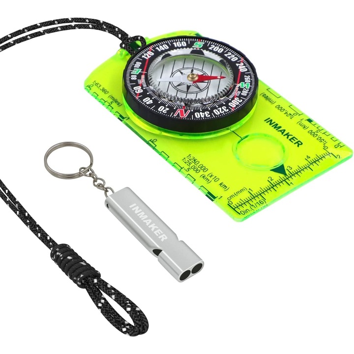 Iránytű + vészsíp, Inmaker, 120 dB, 4 x 2,4", többszínű
