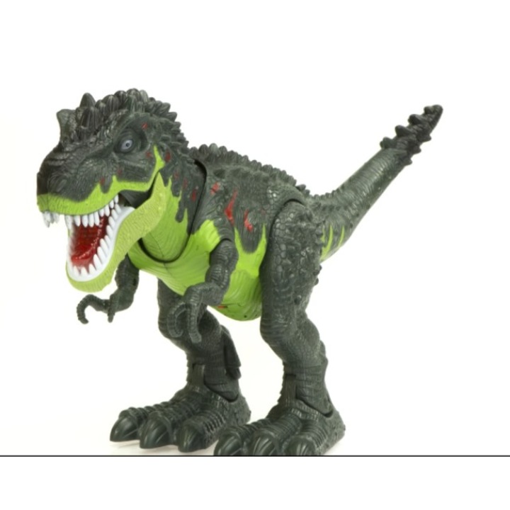 Фигурка на динозавър T-Rex, която ходи, очите му светят и издава звуци и дим от устата си