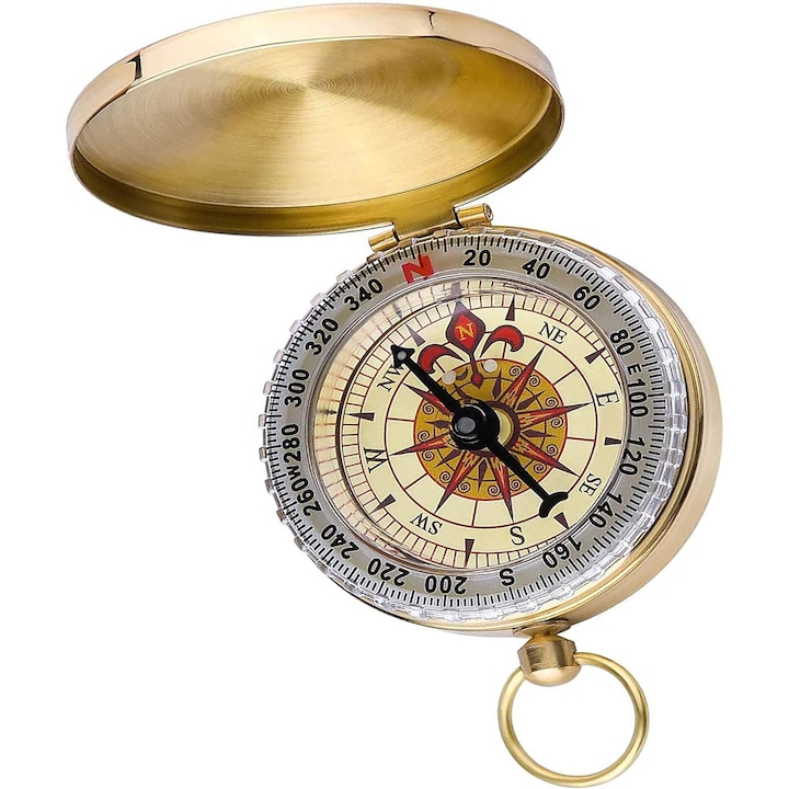 Hordozható iránytű, Jormftte, sárgaréz, arany