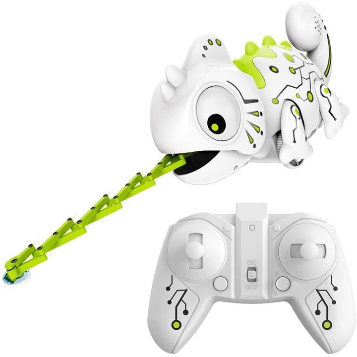 Mmgoqqt játékrobot, távirányítós Pet Chameleon, fehér