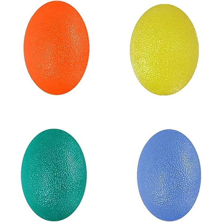 Комплект 4 антистрес топки, QttvbTna, Силикон, Многоцветни