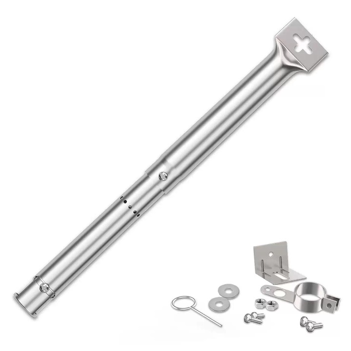 Piesa de schimb - arzator universal Coisien din inox, ajustabil intre 31-45 cm, pentru gratare pe gaz
