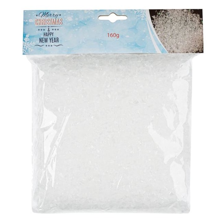 Zapada Artificiala Decorativa de Craciun Shopiens®, Alba Cristalizata, 160g