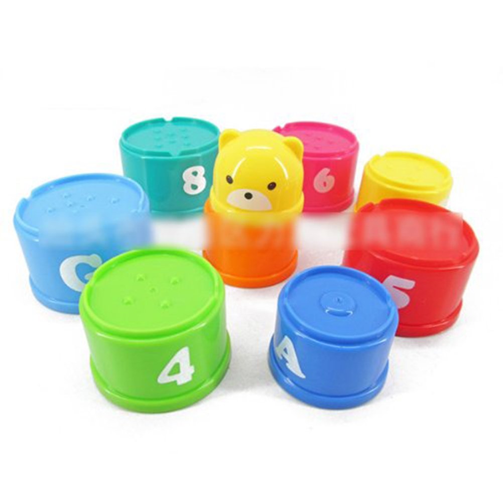Turnulet din cuburi educationale, set de construit cu numere si litere ...