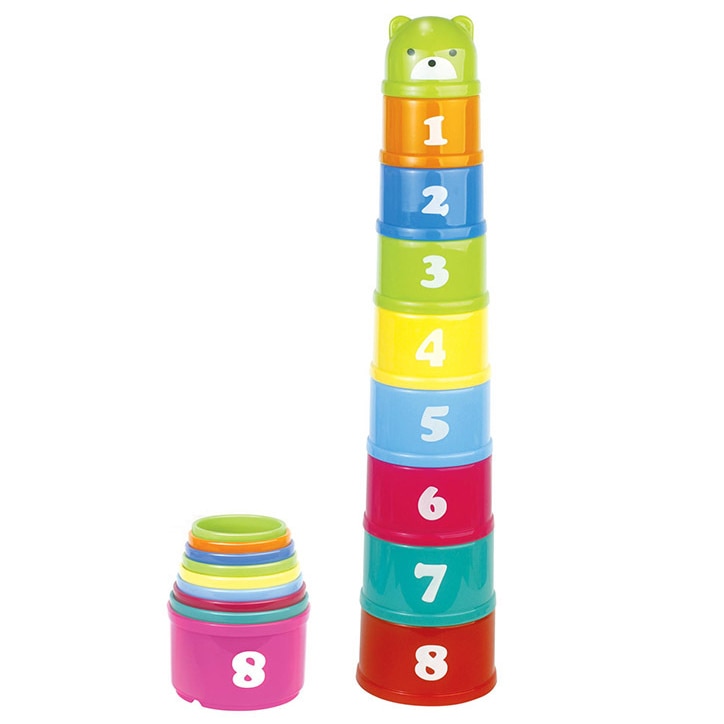 Turnulet din cuburi educationale, set de construit cu numere si litere ...