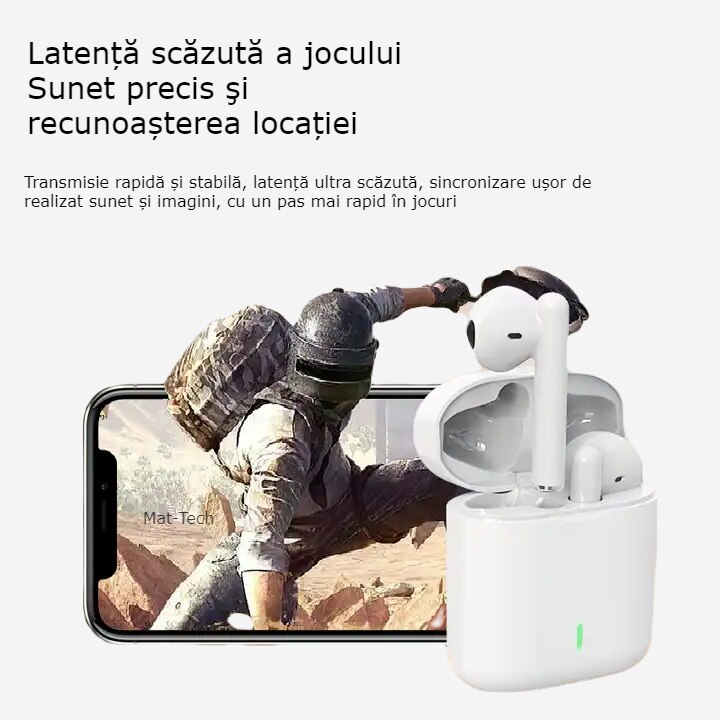 Безжични аудио слушалки Mat-Tech, Hi-Fi стерео звук, безжични ...