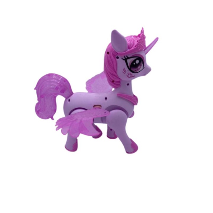 Interaktív játék, Dream Unicorn, fények, zene, mozgatható lábak, rózsaszín, 25 cm