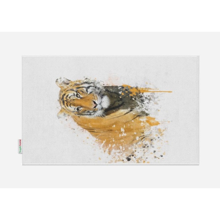 3D fürdőszőnyeg, 50x80 cm, Tropik Home, Tiger