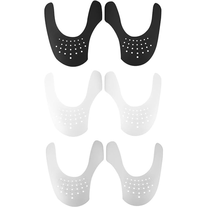 Set 6 protectii pantofi, pentru incaltaminte sport, marime 35-39/40-46, anti-cute, Negru/Alb