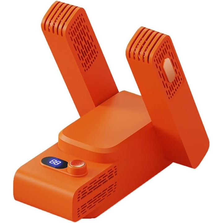 Uscator de pantofi Moreway cu deodorizare inteligenta, multifunctional de uz casnic, temporizat/pliabil, portocaliu