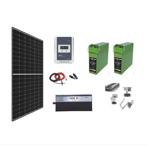 Sistem solar off grid complet 810W pe 24V cu 2 panouri fotovoltaice mono 405W, baterii solare 190Ah si invertor SINUS PUR 5000W 24V, panou solar, casa, cabana, containere, Solid Volt