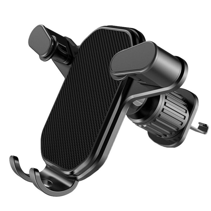Suport telefon auto Air601, gravitational, prindere grila ventilatie, negru